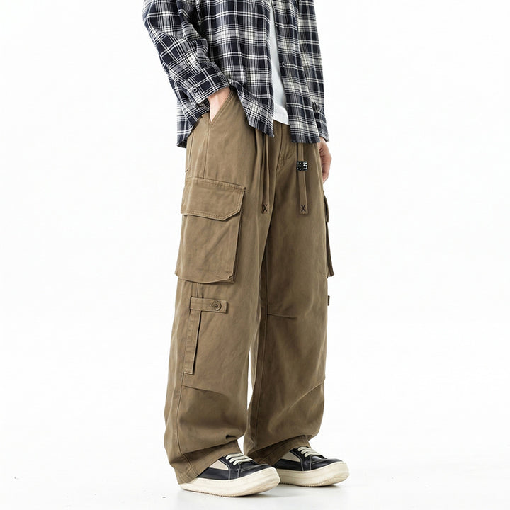 Herren Extraweite Baggy-Cargo-Hose mit Elastikbund, Tunnelzug und Mehrfach‑Utility‑Taschen Echo Archiv