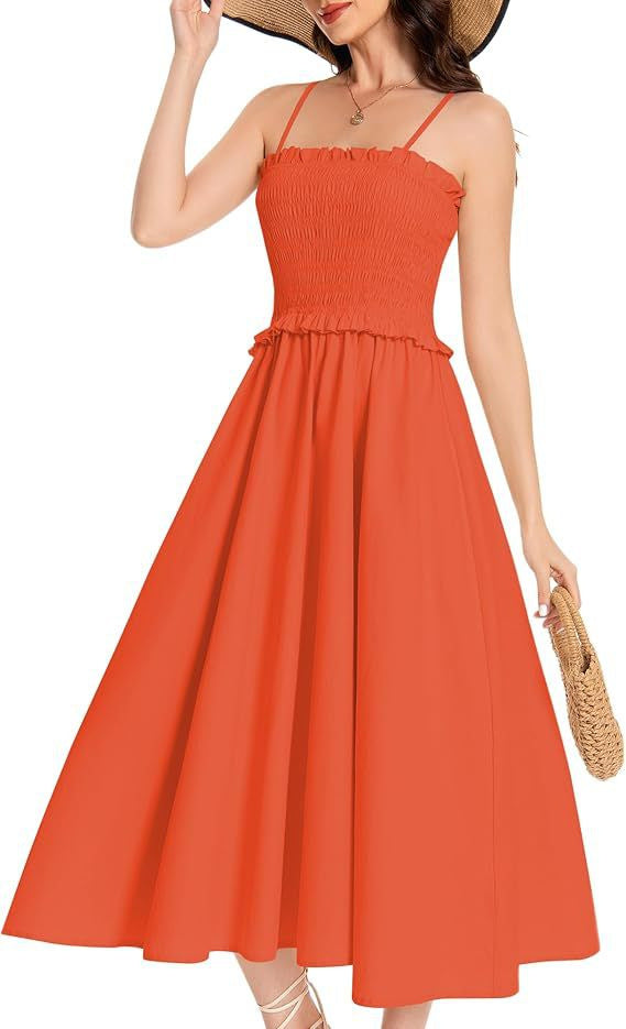 Damen Midi-Kleid mit elastischem Oberteil und weiten Rock Echo Archiv