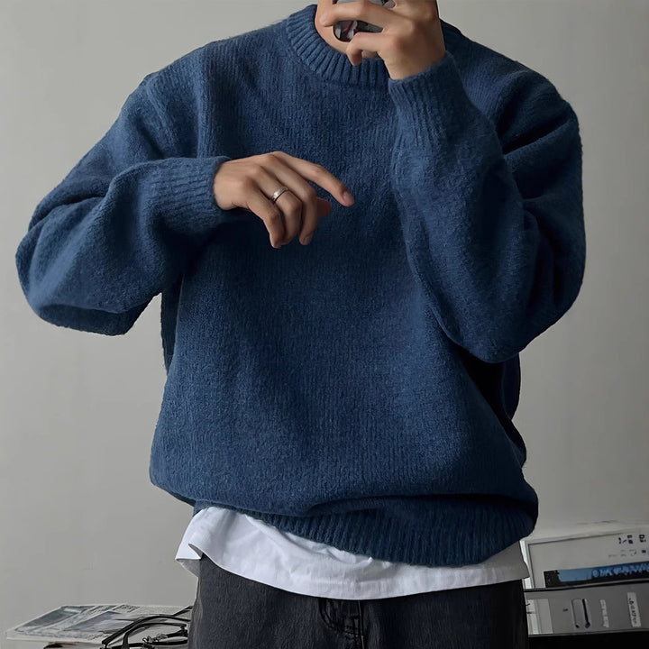 Herren lässiger Strickpullover mit modernem Strukturdesign Echoarchiv