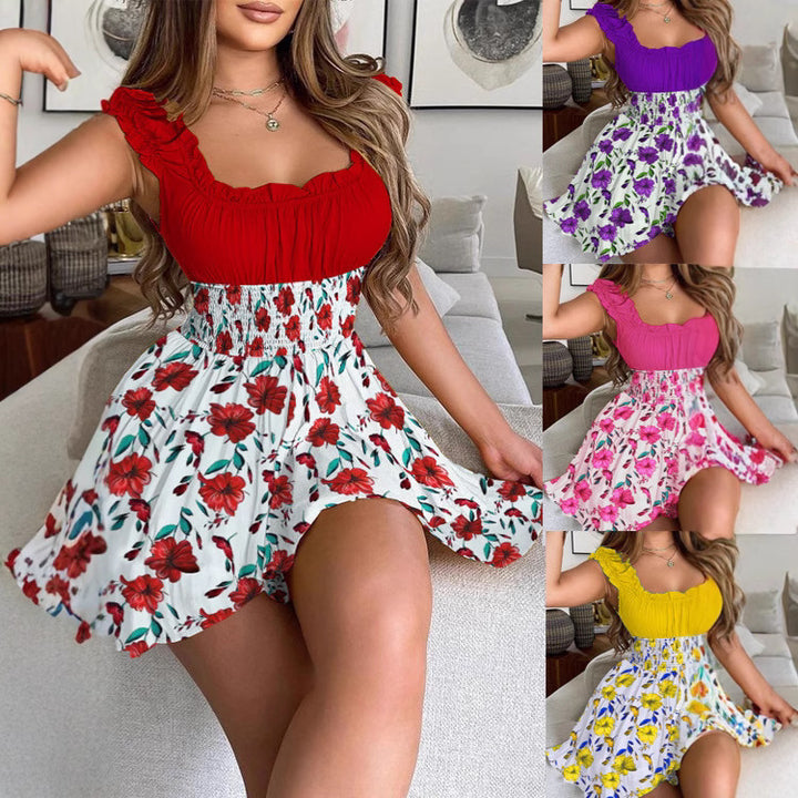 Damen Sommerkleid mit Rüschendetails und elastischem Bund Echo Archiv