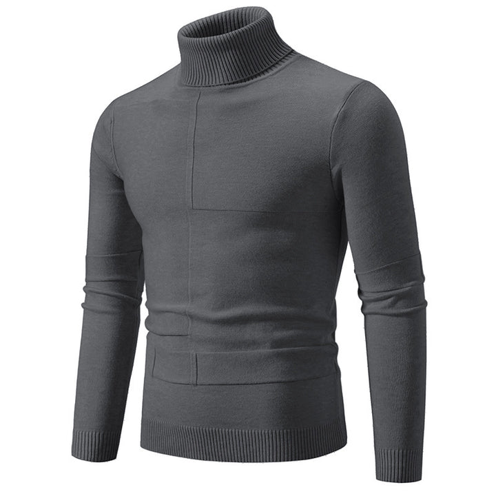 Herren eleganter Rollkragenpullover mit modernem Zopfmuster Echoarchiv