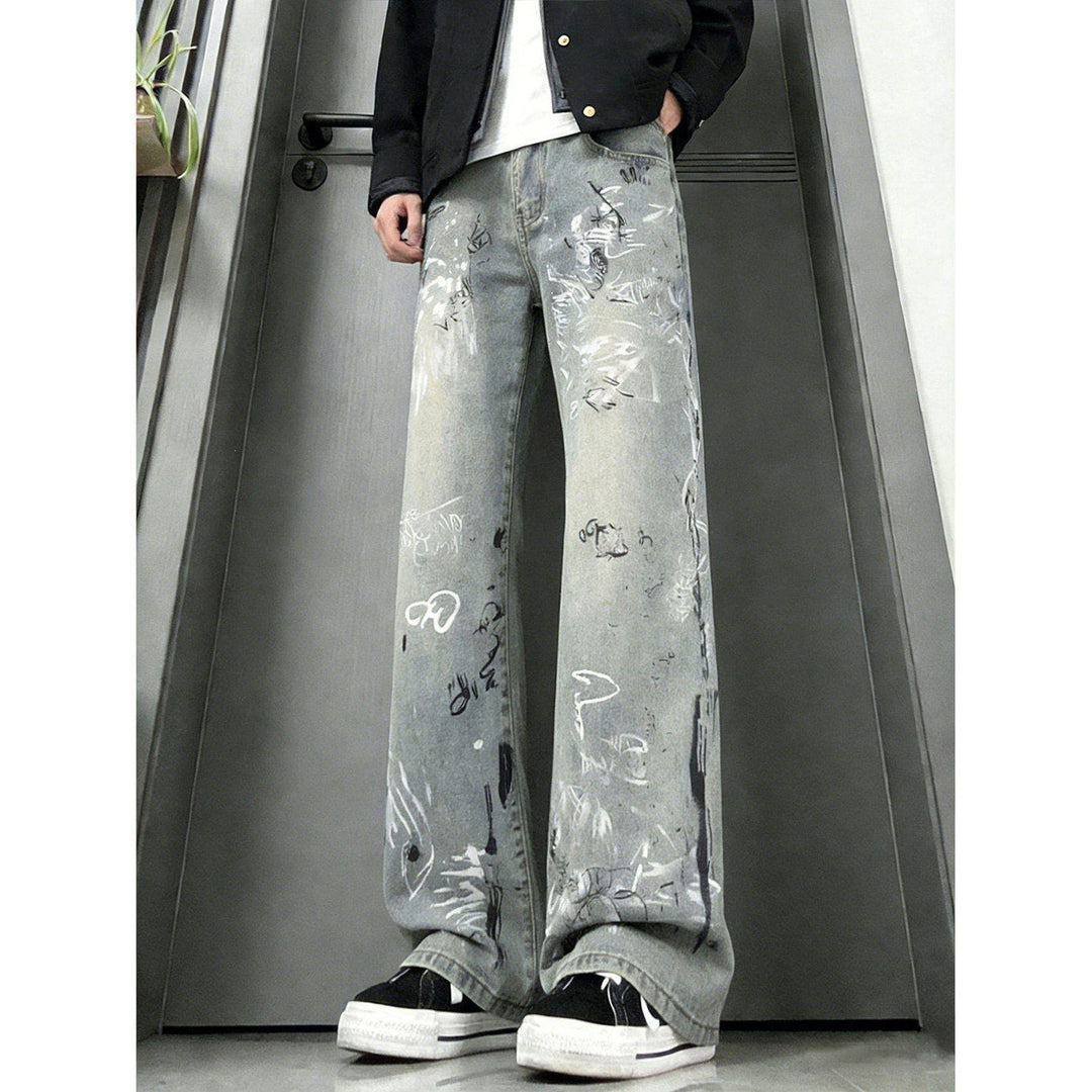 Damen Modische Graffiti Jeans Echoarchiv
