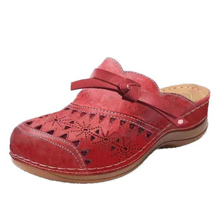 Damen Komfortable Clogs mit Filigranem Durchbruchdesign und Elegantem Riemen Echoarchiv