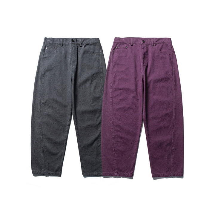 Herren Konisch geschnittene Twill-Hose mit hoher Taille und fünf Taschen Echo Archiv