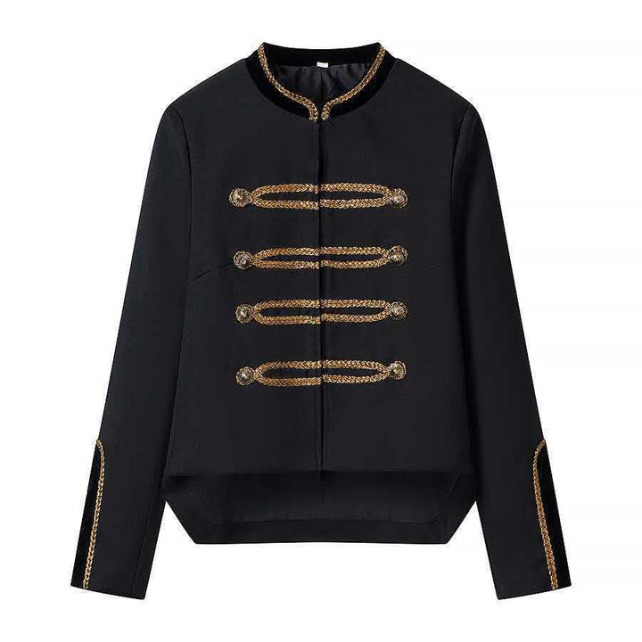 Damen Cropped-Militärjacke mit Zierkordel und Samtkragen Echo Archiv