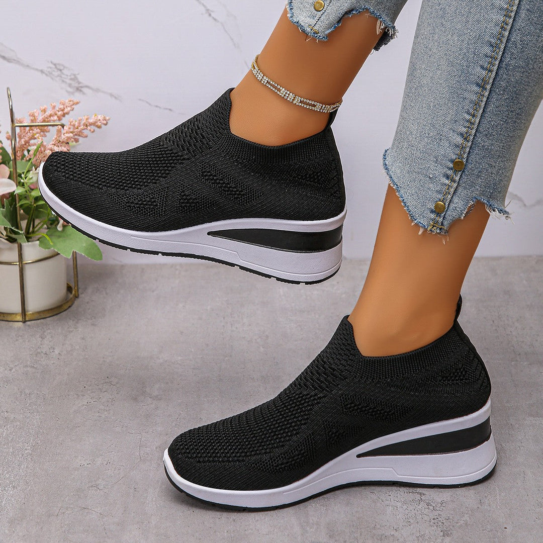 Damen Komfortable Wedge-Sneaker aus atmungsaktivem Strickmaterial Echo Archiv