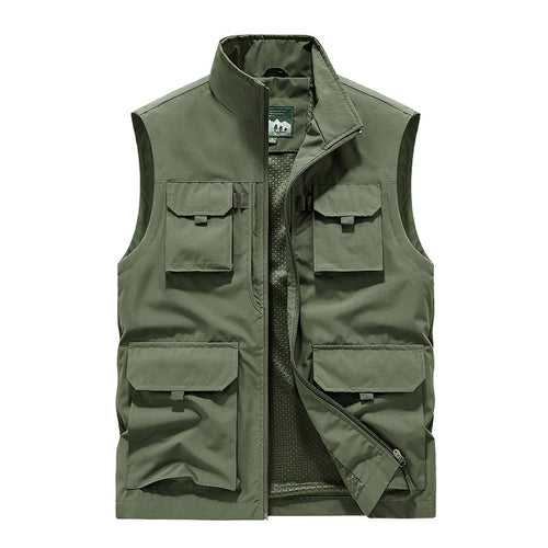 Herren Multifunktionale Outdoorweste mit Mehrfach-Taschen und atmungsaktivem Meshfutter Echoarchiv