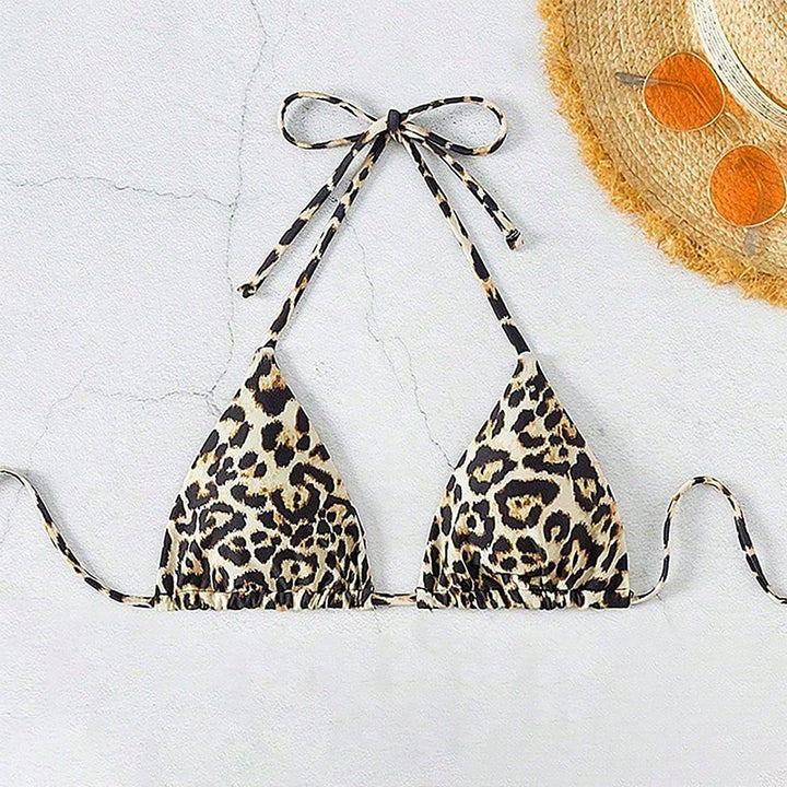 Damen Triangel-Bikini mit modischem Leopardenmuster und verstellbaren Trägern Echo Archiv