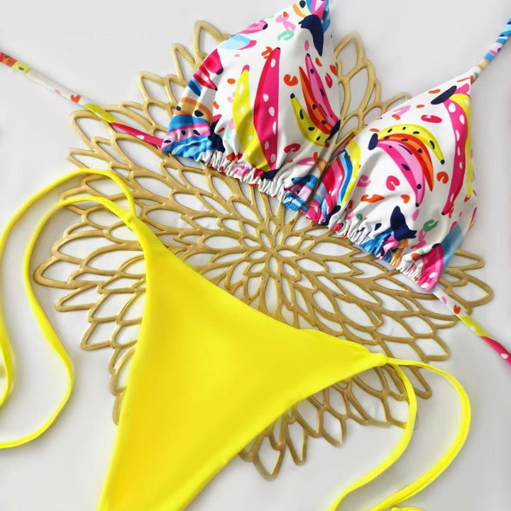 Damen Triangel-Bikini mit floralem Detail Echo Archiv