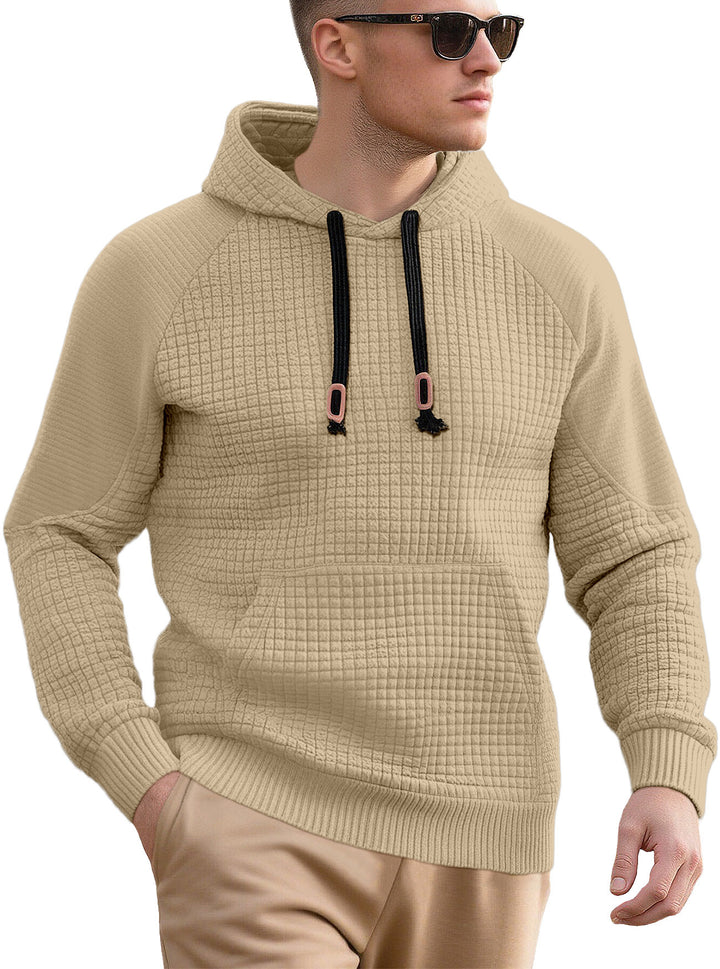 Herren sportlicher Kapuzenpullover mit innovativem Strukturdesign und praktischen Kordelzügen Echoarchiv