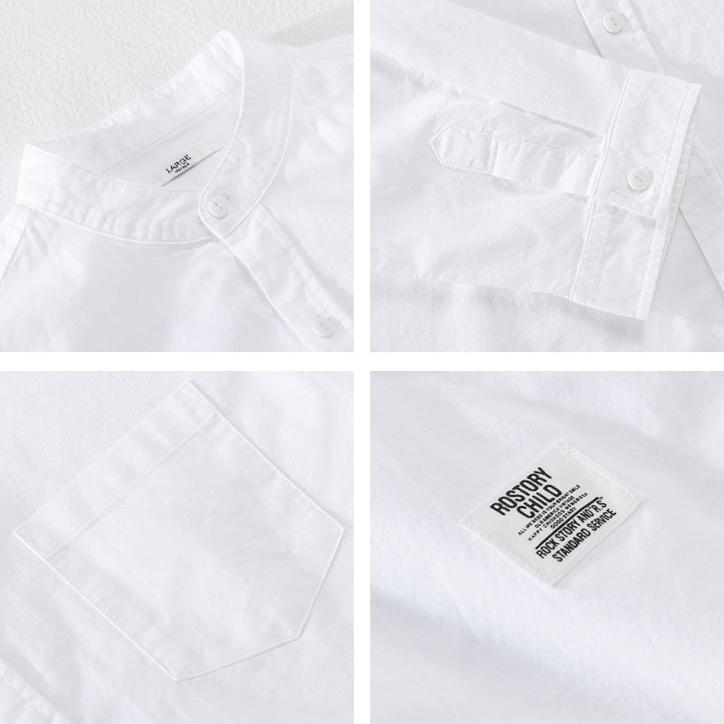 Herren Stehkragen-Overshirt aus Baumwollmix mit Brusttasche und entspannter Passform Echoarchiv