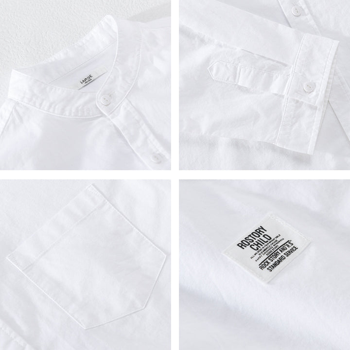 Herren Stehkragen-Overshirt aus Baumwollmix mit Brusttasche und entspannter Passform Echoarchiv