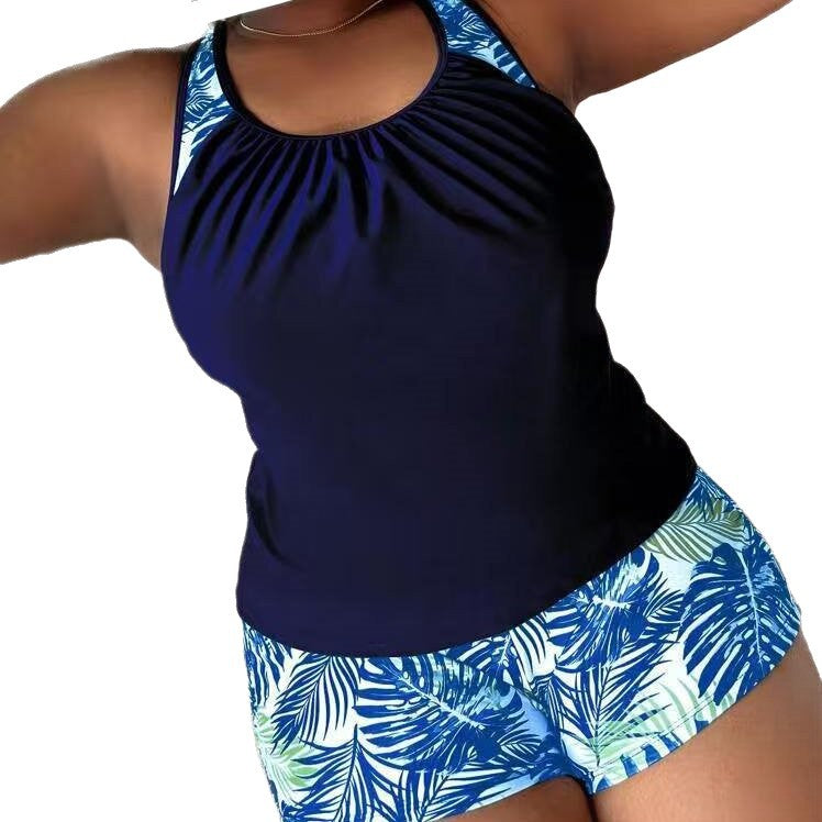 Damen Tankini-Set mit floralem Mustershorts und zeitlosem Oberteil – Maréssa
