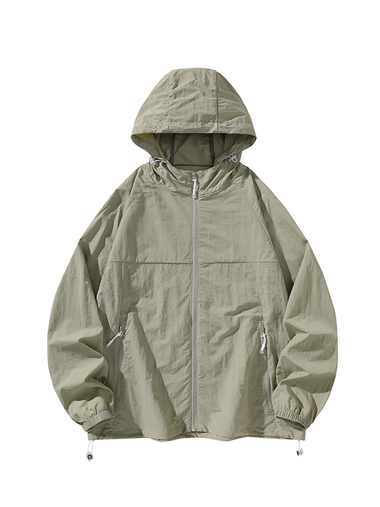 Herren leichte Regenjacke mit praktischen Reißverschlusstaschen Echoarchiv