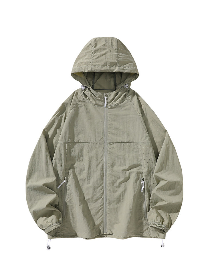 Herren leichte Regenjacke mit praktischen Reißverschlusstaschen Echoarchiv