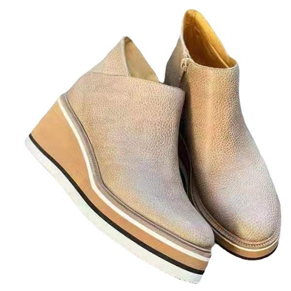 Damen nan Keilabsatz-Stiefelette mit verstecktem Plateau und elastischen Einstiegsleisten Echo Archiv