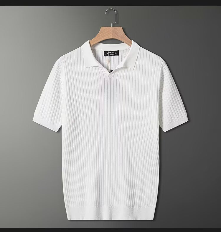 Herren Kurzarm Strick-Polo-Shirt Echo Archive