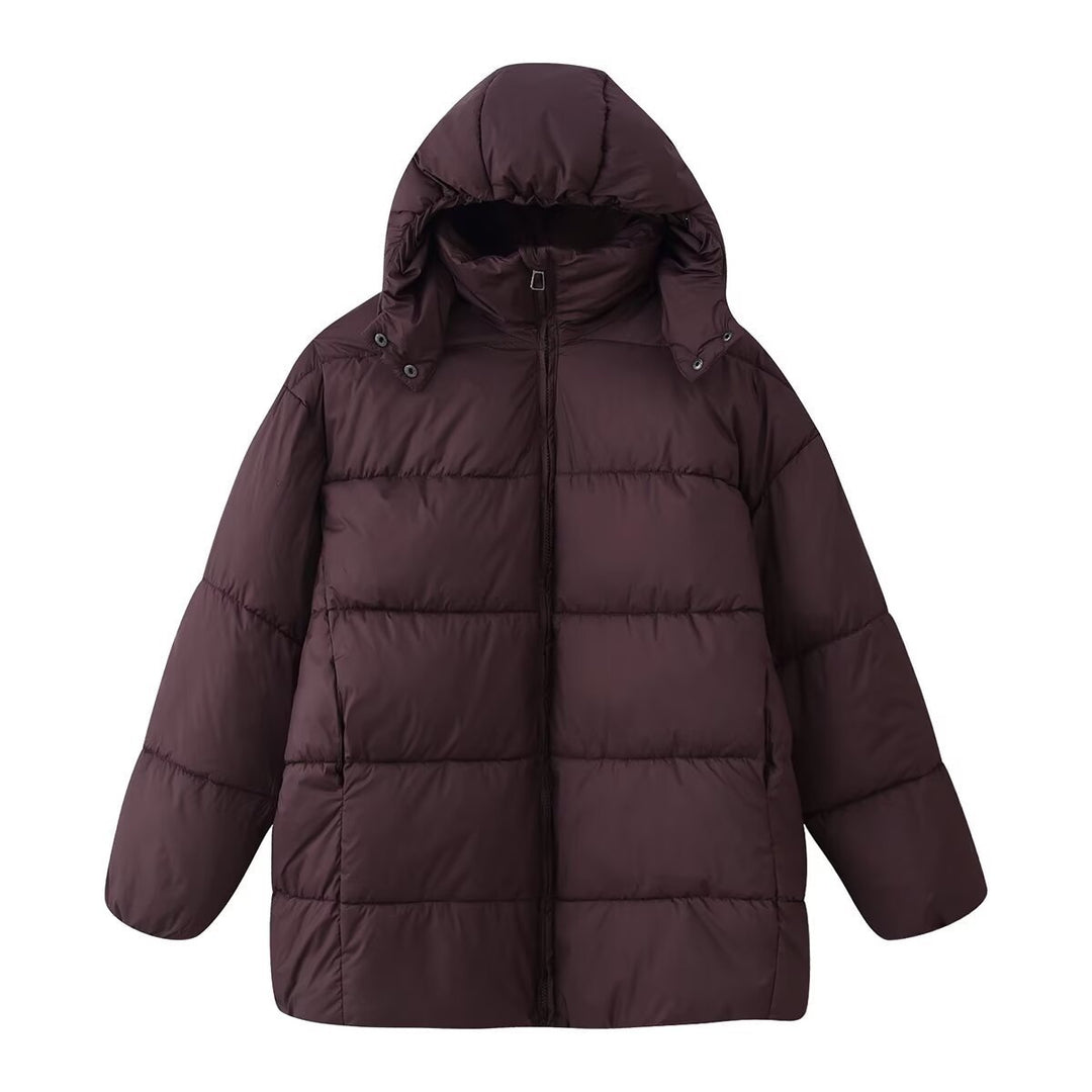 Damen Oversize-Steppmantel mit Kapuze und wattierter Thermofüllung Echo Archiv