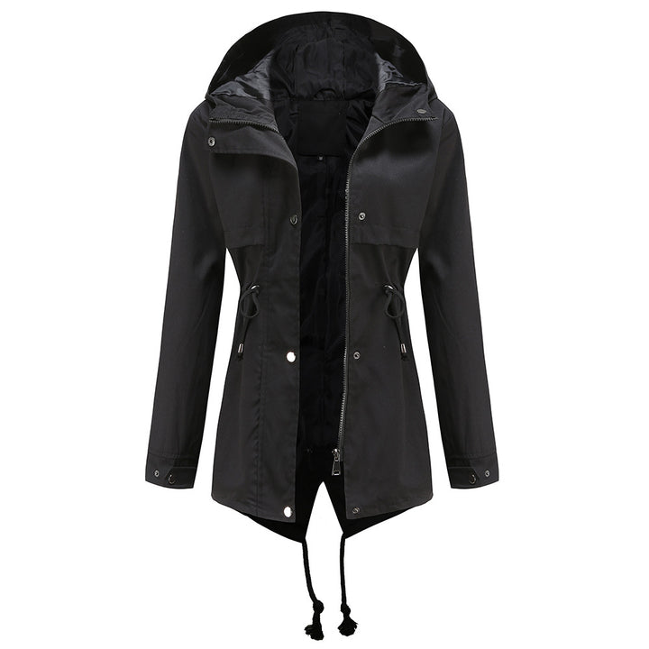 Damen nan wasserabweisender Parka mit taillenkordel und asymmetrischem Saum Echo Archiv