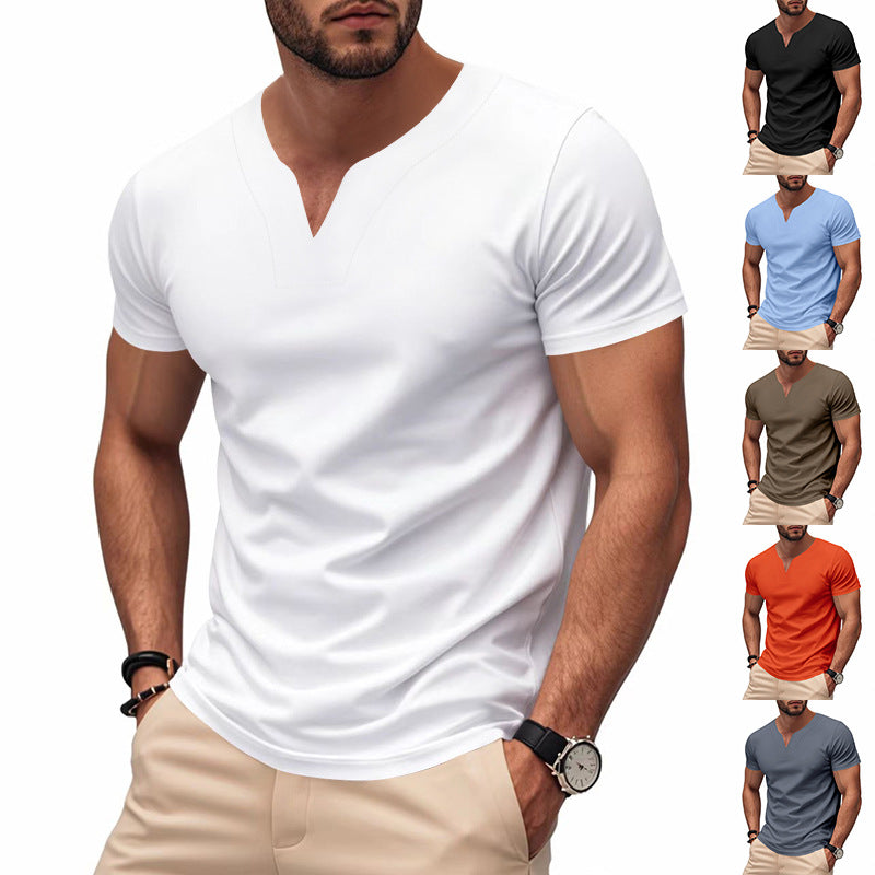 Herren kurzärmeliges V-Ausschnitt T-Shirt aus atmungsaktivem Material Echoarchiv