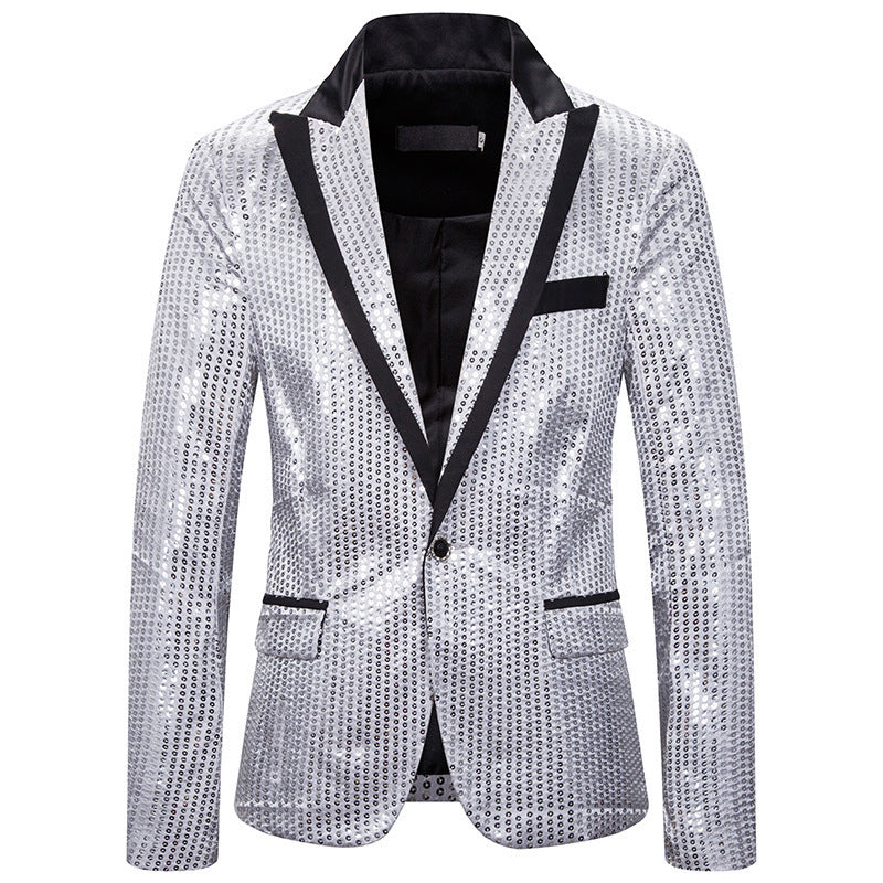 Herren eleganter Pailletten Blazer mit modernem Schnitt Echoarchiv
