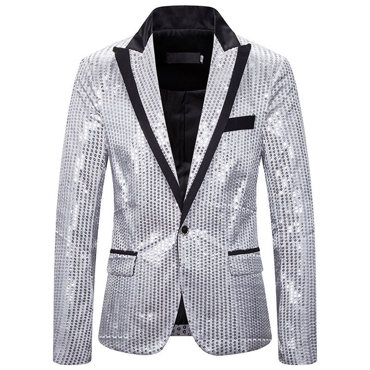 Herren eleganter Pailletten Blazer mit modernem Schnitt Echoarchiv