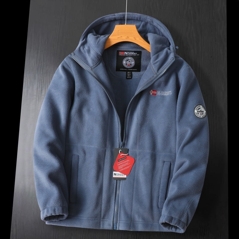 Herren Fleecejacke mit hohem Kragen und praktischen Taschen Echo Archive