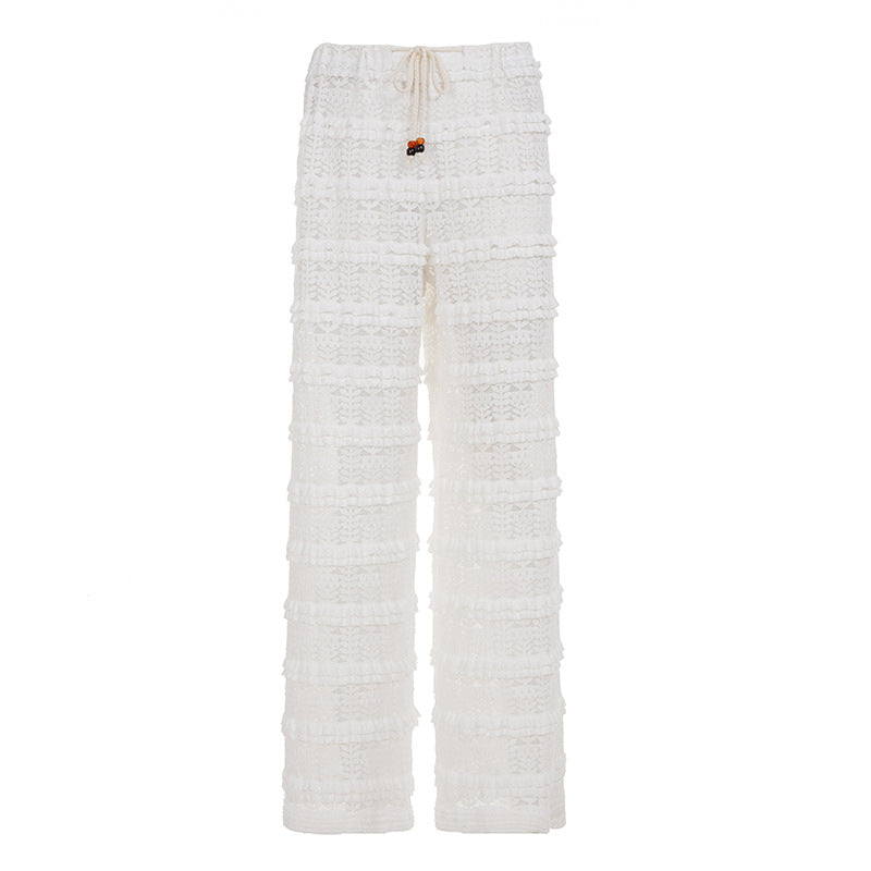 Damen lässige Strickhose mit elegantem Rüschendesign Echo Archiv