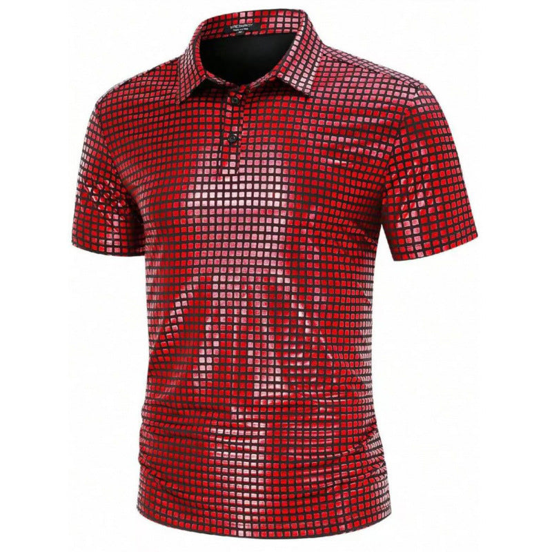 Herren Polo-Shirt mit modernem grafischen Muster Echoarchiv