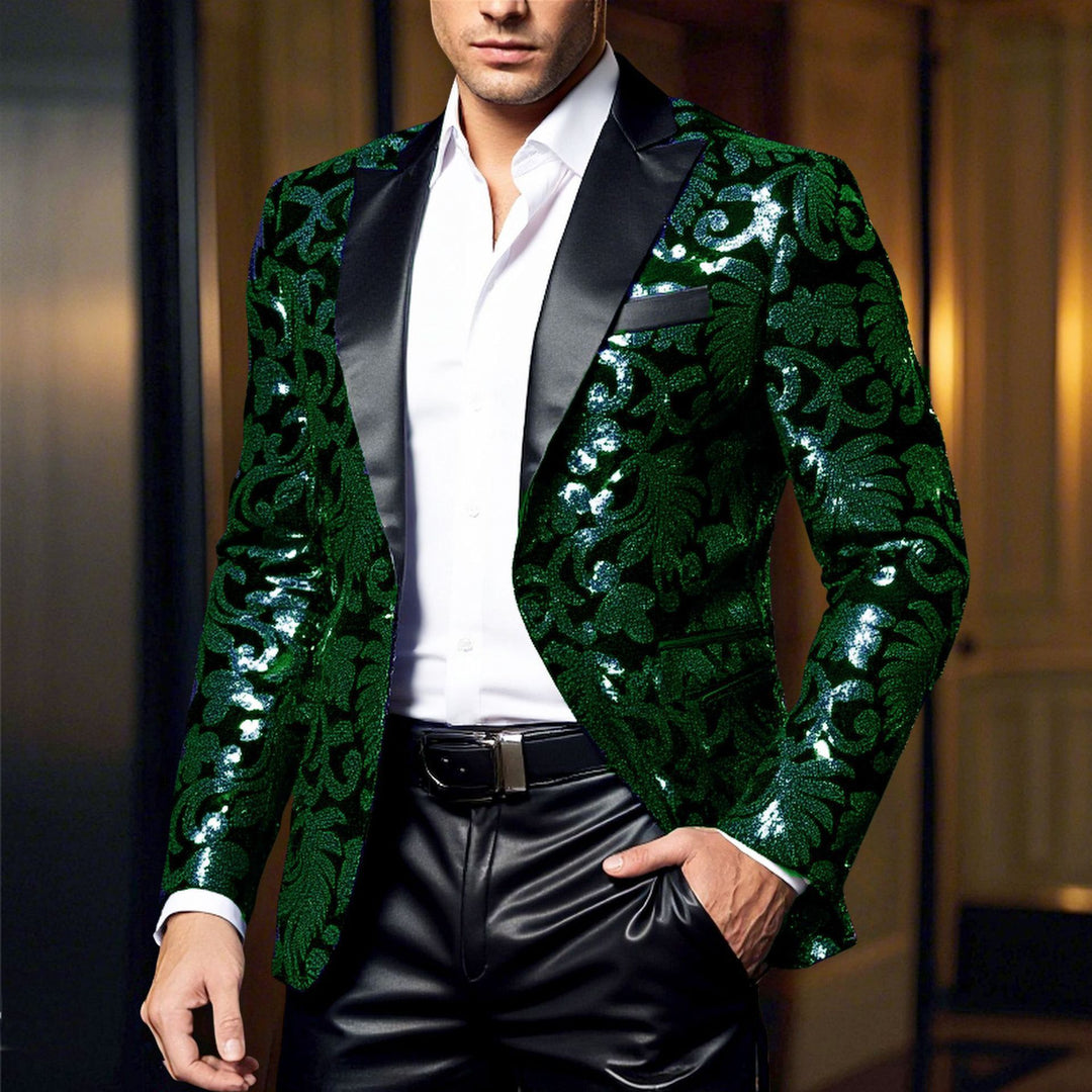Herren Glamouröser Jacquard-Blazer mit schimmerndem Design Echoarchiv