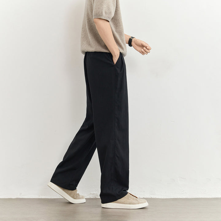 Herren Leichte Leinenhose mit Tunnelzug und geradem Bein Echo Archiv