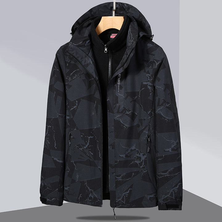 Damen zweilagige Softshelljacke mit abnehmbarer Fleece-Innenjacke und Kapuze Echo Archiv