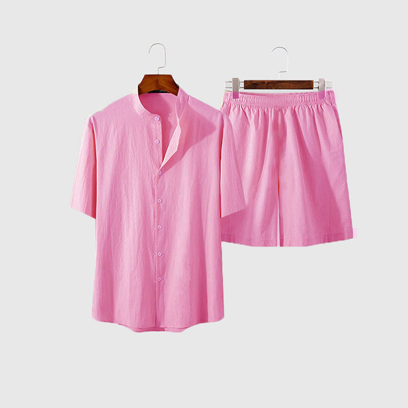 Herren lässiges Kurzarmhemd und Shorts Set Echoarchiv
