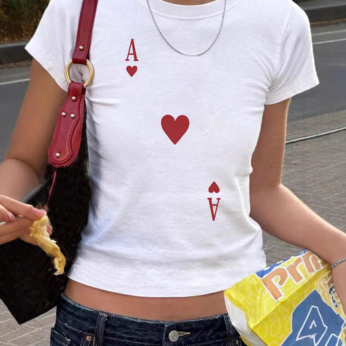 Damen T-Shirt mit verspieltem Katzenmotiv und zarten Flügeln Echo Archiv