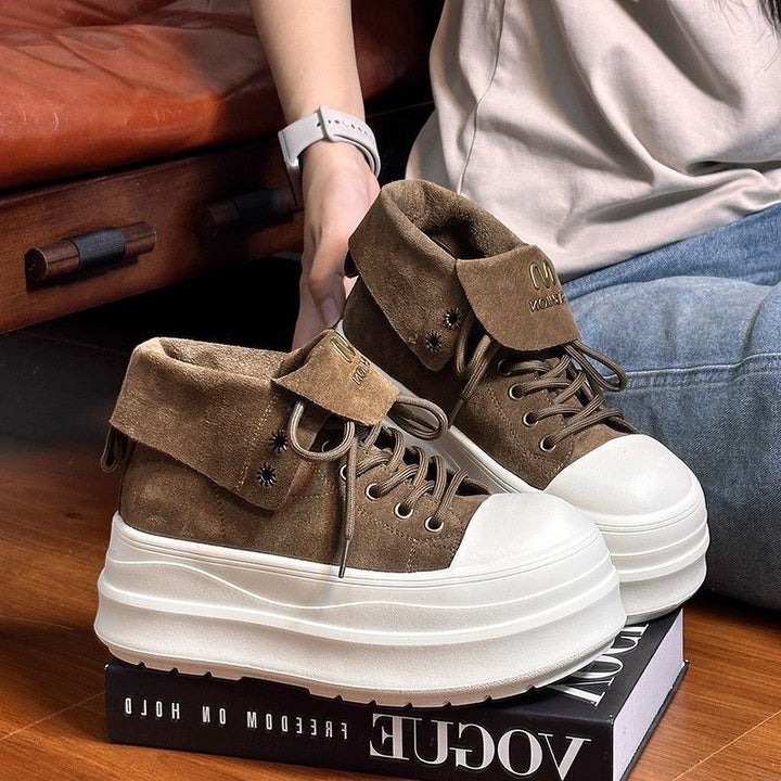 Damen Plateau-Sneaker mit modischem Falten-Design und bequemer Dämpfung Echo Archiv