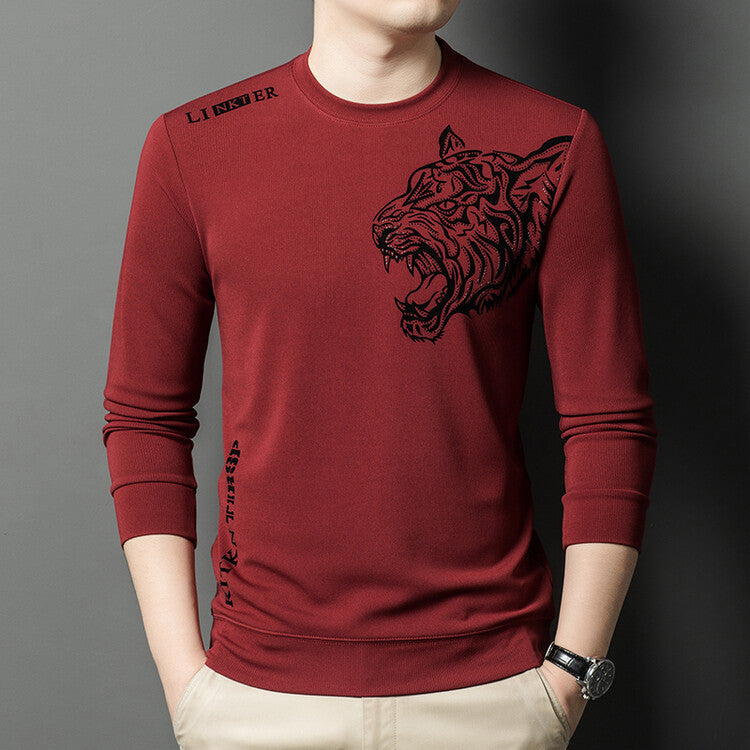 Herren Langarmshirt mit tigerinspirierter Grafik Echoarchiv