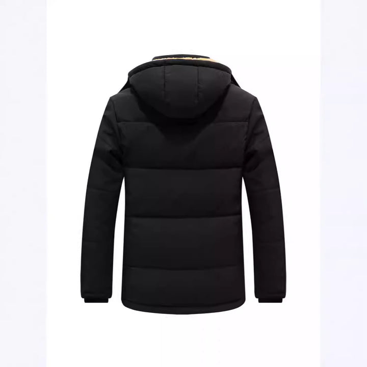 Herren Wattierter Parka mit durchgehendem Teddyfutter abnehmbarer Kapuze und Multifachtaschen – Marzano