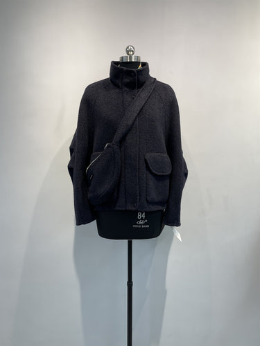 Damen Gemütliche Übergroße Wollmischung Jacke Echoarchiv
