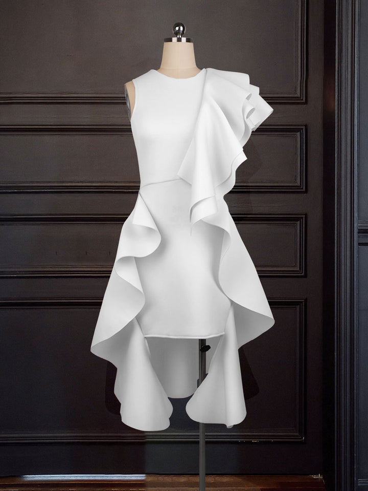 Damen Kleid mit asymmetrischem Rüschendesign Echo Archiv