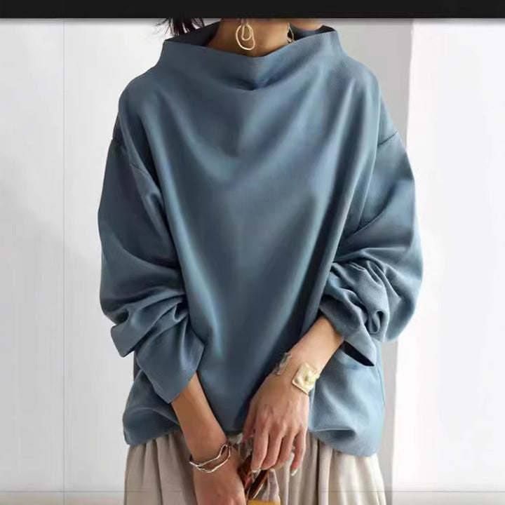 Damen oversized Pullover mit speziellem Kragen und lässigem Schnitt Echoarchiv