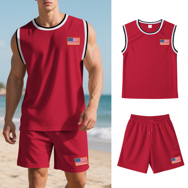Herren Sportanzug mit ärmellosem Oberteil und Shorts Echoarchiv