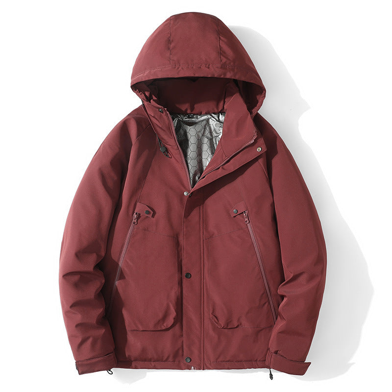 Herren Leichte Kapuzenjacke aus Softshell mit Thermofutter und minimalistischen Reißverschlusstaschen Echo Archiv