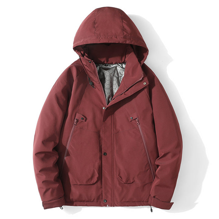 Herren Leichte Kapuzenjacke aus Softshell mit Thermofutter und minimalistischen Reißverschlusstaschen Echo Archiv