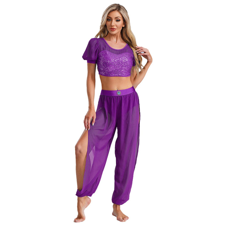 Damen Crop-Top und transparente Hose Set Echo Archiv