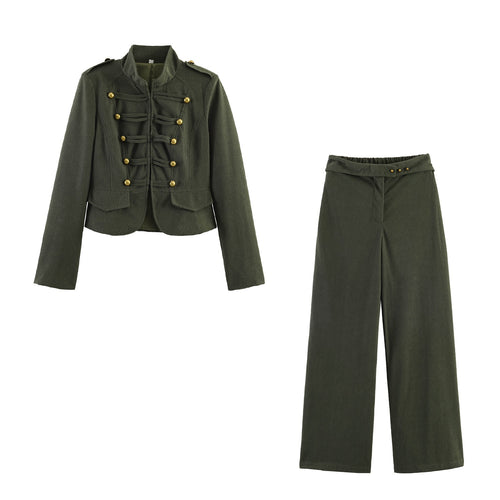 Damen Weite Highwaist‑Hose mit Umschlagbund und Cordoptik Echo Archiv