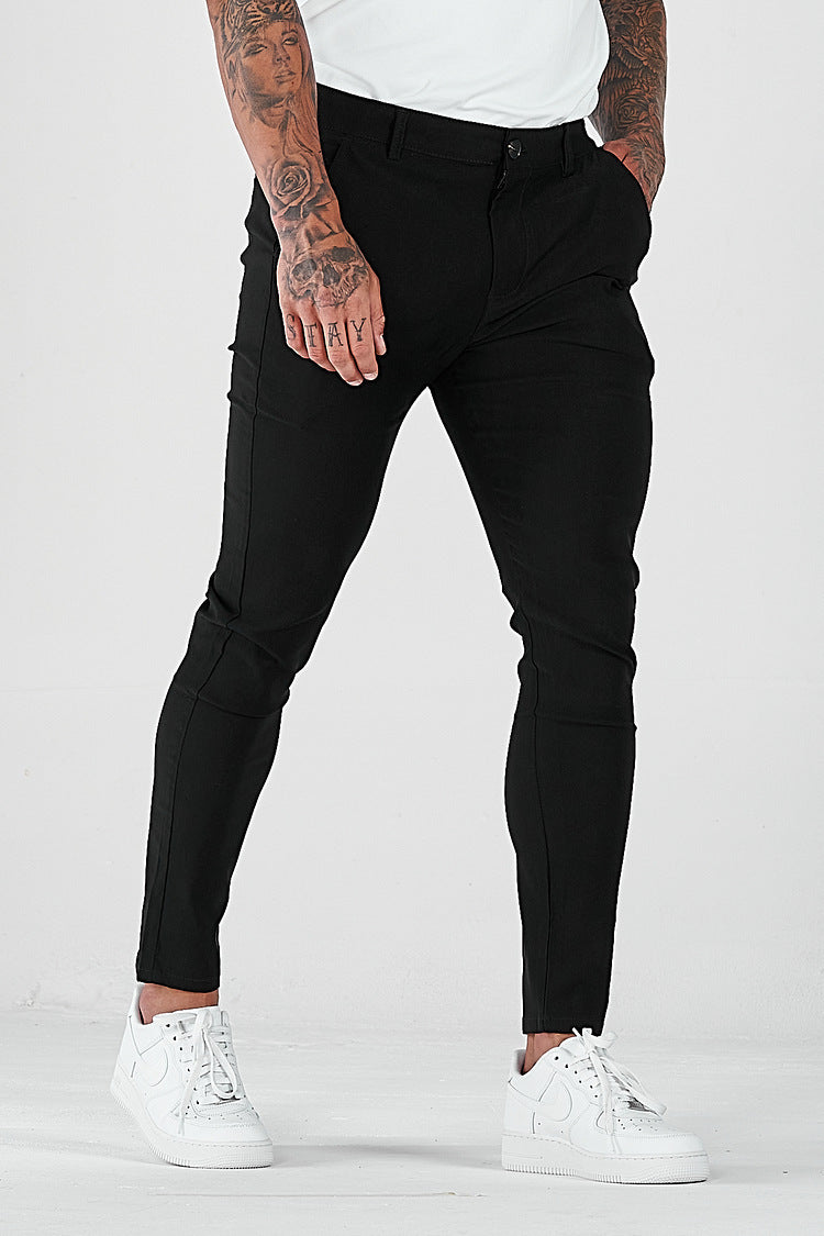 Herren eng anliegende Chinohose mit elastischem Bund und stylishem Design Echoarchiv