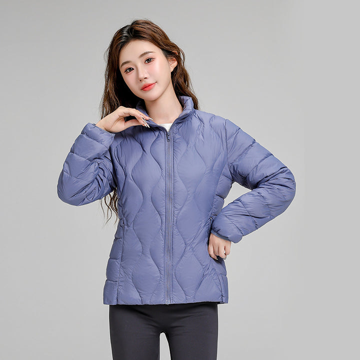 Damen gesteppte Thermo-Kapuzenjacke mit diamantförmiger Steppung Echoarchiv