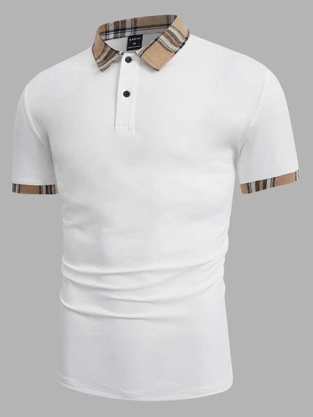 Herren Poloshirt mit modernem Karodetail – Cavello