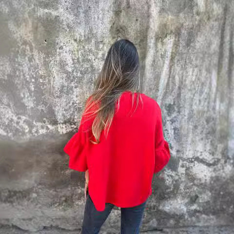 Damen Kurzjacke aus Strukturstrick mit 3/4 Ballonärmeln Echo Archiv