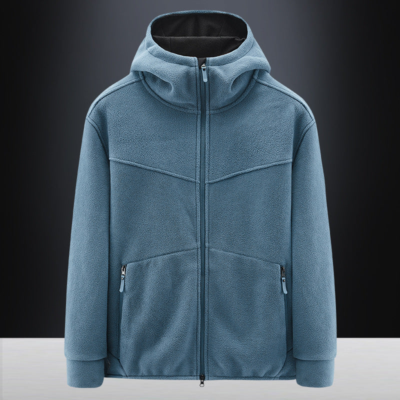 Herren Fleecejacke mit praktischen Taschen und verstellbarer Kapuze Echoarchiv